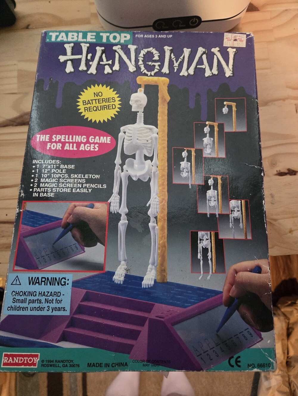 Vintage Randtoy Hangman Table Top Game